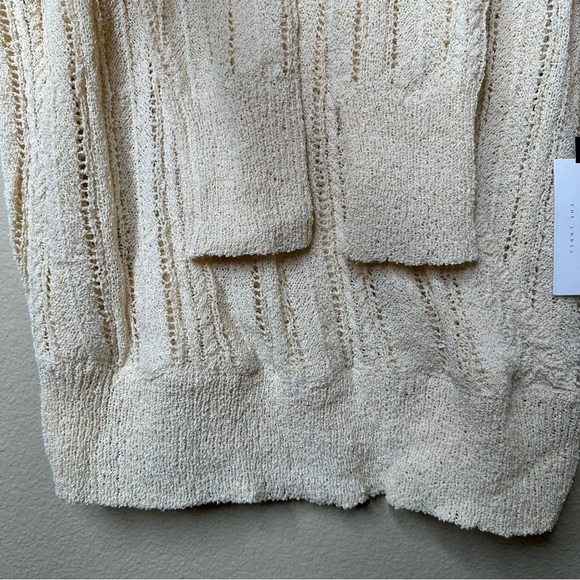 ASTR the Label Sweater Women’s Pointelle Mock Wrap Ribbed Hem Knit Cream Size XL - Picture 4 of 14
